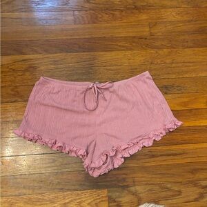 VS Pink Ruffle Hem Sleep Shorts